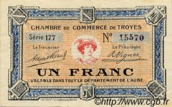 1 Franc FRANCE regionalismo y varios Troyes 1918 JP.124.08 MBC a EBC