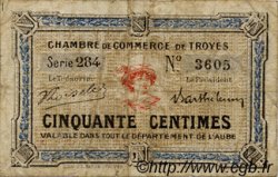 50 Centimes FRANCE regionalism and various Troyes 1918 JP.124.09 F