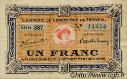 1 Franc FRANCE Regionalismus und verschiedenen Troyes 1918 JP.124.12 SS to VZ