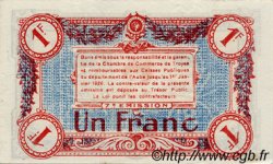 1 Franc FRANCE Regionalismus und verschiedenen Troyes 1918 JP.124.14 fST to ST