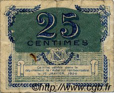 25 Centimes FRANCE regionalism and various Troyes 1918 JP.124.15 F
