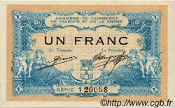 1 Franc FRANCE regionalism and miscellaneous Valence 1915 JP.127.04 VF - XF