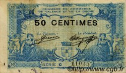 50 Centimes FRANCE régionalisme et divers Valence 1915 JP.127.05 TB