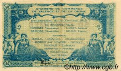 50 Centimes FRANCE regionalism and miscellaneous Valence 1915 JP.127.06 VF - XF