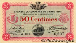 50 Centimes FRANCE regionalismo y varios Vienne 1915 JP.128.01 SC a FDC