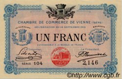 1 Franc FRANCE regionalism and various Vienne 1915 JP.128.05 AU+