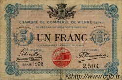 1 Franc FRANCE regionalism and miscellaneous Vienne 1915 JP.128.05 F
