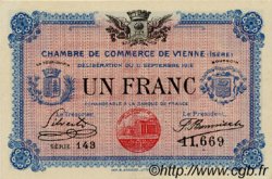 1 Franc FRANCE regionalism and miscellaneous Vienne 1916 JP.128.18 AU+