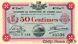 50 Centimes FRANCE regionalismo e varie Vienne 1918 JP.128.20 AU a FDC