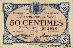 50 Centimes FRANCE regionalismo y varios Villefranche-Sur-Saône 1920 JP.129.11 BC