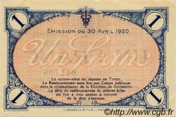 1 Franc FRANCE Regionalismus und verschiedenen Villefranche-Sur-Saône 1920 JP.129.13 SS to VZ