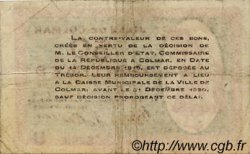 50 Centimes FRANCE regionalismo e varie Colmar 1918 JP.130.02 BB to SPL