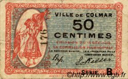 50 Centimes FRANCE regionalismo e varie Colmar 1918 JP.130.02 MB
