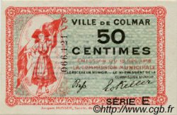 50 Centimes FRANCE regionalismo y varios Colmar 1918 JP.130.05 SC a FDC
