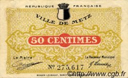 50 Centimes FRANCE regionalismo e varie Metz 1918 JP.131.01 BB to SPL