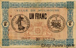 1 Franc FRANCE regionalismo y varios Mulhouse 1918 JP.132.02 BC