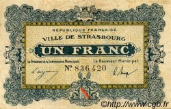 1 Franc FRANCE regionalism and miscellaneous Strasbourg 1918 JP.133.04 F