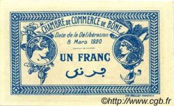 1 Franc FRANCE regionalism and various Bône 1920 JP.138.13 AU+
