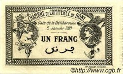 1 Franc FRANCE regionalism and various Bône 1921 JP.138.15 VF - XF