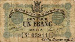 1 Franc FRANCE regionalism and miscellaneous Constantine 1915 JP.140.02 F