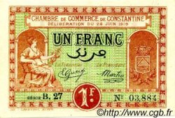 1 Franc FRANCE regionalism and miscellaneous Constantine 1919 JP.140.20 AU+