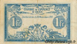 1 Franc FRANCE regionalism and miscellaneous Oran 1915 JP.141.08 VF - XF