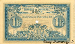 1 Franc Annulé FRANCE Regionalismus und verschiedenen Oran 1915 JP.141.09 fST to ST