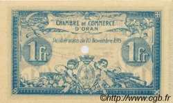 1 Franc Spécimen FRANCE regionalismo y varios Oran 1915 JP.141.12 SC a FDC