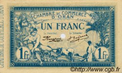 1 Franc Spécimen FRANCE Regionalismus und verschiedenen Oran 1915 JP.141.12 SS to VZ