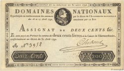 200 Livres FRANCE  1792 Ass.33a NEUF