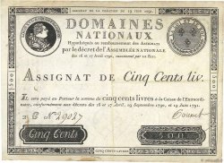500 Livres FRANCE  1791 Ass.16a