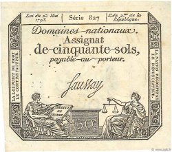 50 Sols Vérificateur FRANCE  1793 Ass.42f XF+