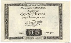 10 Livres filigrane royal FRANCE  1792 Ass.36a SPL
