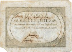 500 Livres Vérificateur FRANCIA  1794 Ass.47b BB