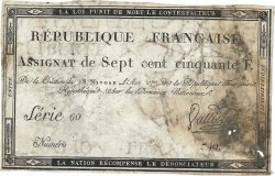 750 Francs FRANCE  1795 Ass.49a TB