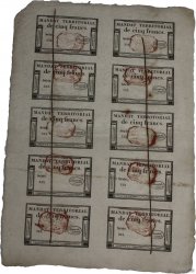 5 Francs Monval cachet rouge Planche FRANCIA  1796 Ass.63c-p AU
