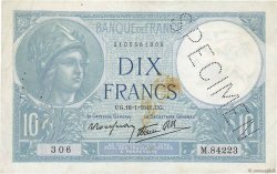 10 Francs MINERVE modifié Spécimen FRANCE  1941 F.07.28Scp TTB