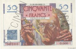 50 Francs LE VERRIER Spécimen FRANCE  1946 F.20.01Sp pr.NEUF