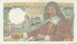 100 Francs DESCARTES  FRANCE  1944 F.27.06