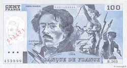 100 Francs DELACROIX 442-1 & 442-2 Fauté FRANCE  1994 F.69ter.01b UNC