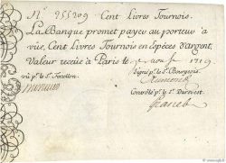 100 Livres Tournois gravé FRANCE  1719 Dor.07