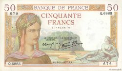 50 Francs CÉRÈS modifié  FRANCE  1937 F.18.04