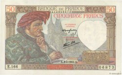 50 Francs JACQUES CŒUR  FRANCE  1942 F.19.19