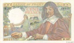 100 Francs DESCARTES  FRANCE  1944 F.27.07