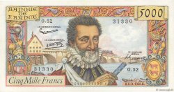 5000 Francs HENRI IV FRANCE  1958 F.49.06 XF