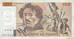 100 Francs DELACROIX imprimé en continu FRANCE  1990 F.69bis.01bE F+