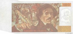 100 Francs DELACROIX imprimé en continu Fauté FRANCIA  1991 F.69bis.04a SPL