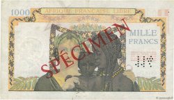 1000 Francs Spécimen AFRIQUE ÉQUATORIALE FRANÇAISE Brazzaville 1943 P.09s MBC