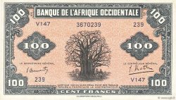 100 Francs FRENCH WEST AFRICA  1942 P.31a q.FDC