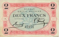 2 Francs FRENCH GUIANA  1917 P.06 EBC+